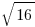 sqrt{16}